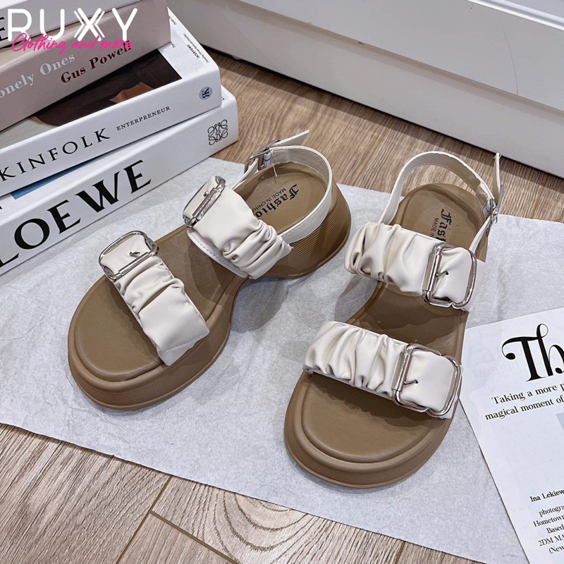 Xăng Đan Nữ 2 Quai Dúm Đai Sắt Đế Cao Su Ruxy  GD1