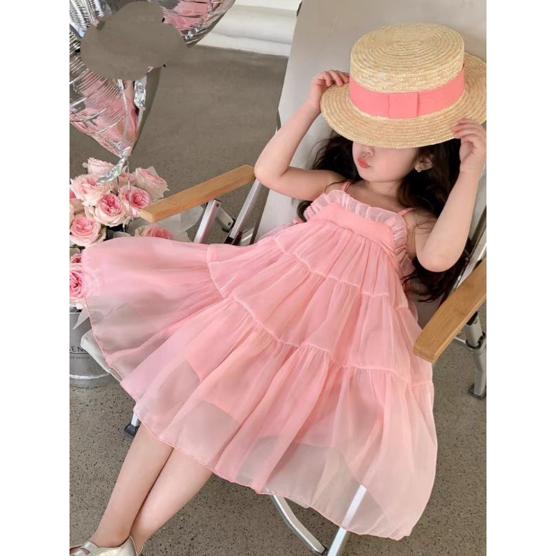 ĐẦM ĐI TIỆC VÁY VOAN TƠ CÔNG CHÚA DỄ THƯƠNG HAIVANCO bé gái 10 đến 40 kg mềm mại và thoáng mát đi học đi chơi đều đẹp