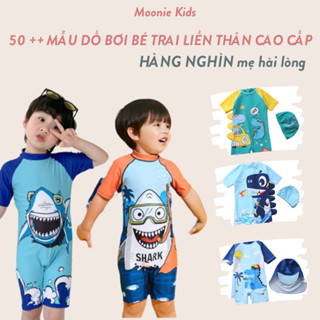 Đồ Bơi Cho Bé Trai Liền Thân Trai Tay Lỡ Kèm Sẵn Mũ (Hàng Quảng Châu Loại 1)