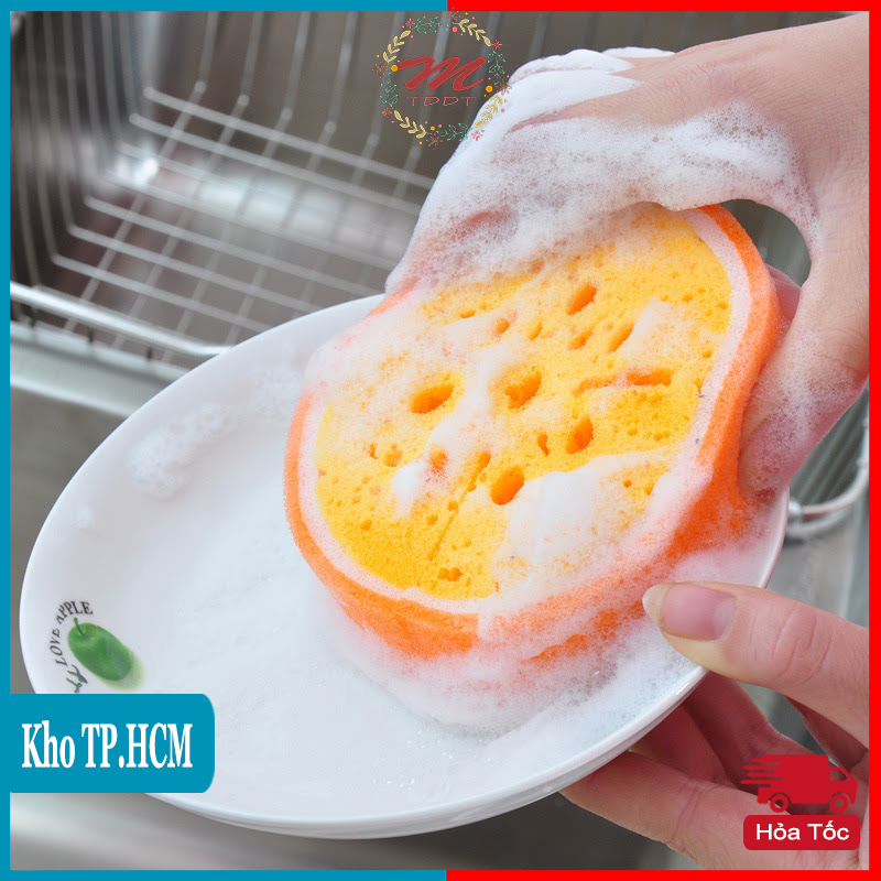 Miếng Rửa Chén Bát Bọt Biển Hình Trái Cây Dễ Thương - MTDDT