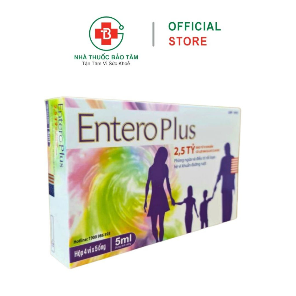 Men vi sinh Entero Plus cân bằng hệ vi sinh đường ruột - Hộp màu tím 20 ống