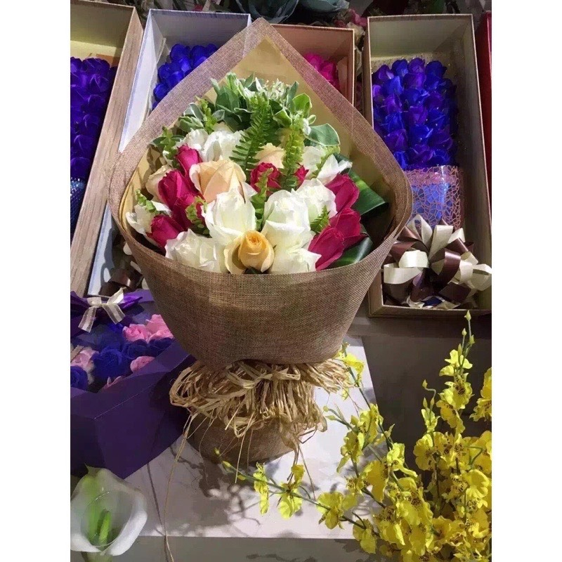 Cuộn Vải Bố Vải Thô Lưới Gói Hoa Bọc Quà Phong Cách Vintage - PK2008