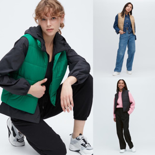  Áo khoác gi lê bông siêu nhẹ nữ cổ trụ dòng Warm Padded của UNIQLO - Nhật 