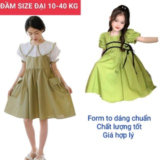 ĐẦM VÁY CÔNG CHÚA FORM TO VẢI KATE HÀN MỀM NHẬP HAIVANCO bé gái 10 đến 38 kg mềm mại thoáng mát đi học đi chơi đều đẹp