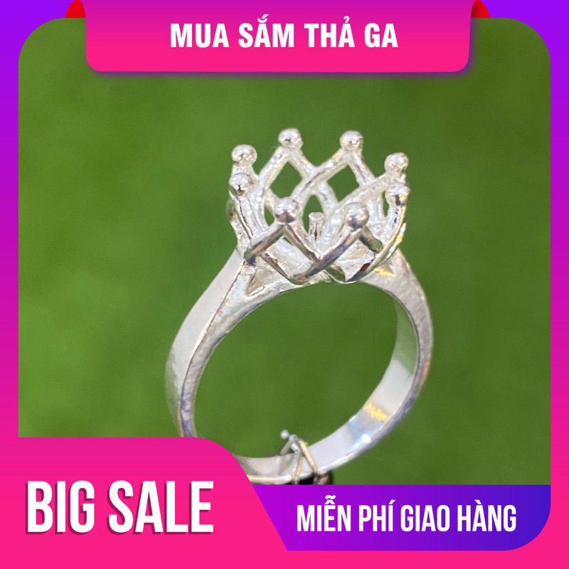 (H-Ty Jewelry) | Vỏ nhẫn Vương miện bạc s950 cao cấp, bao test bao đổi trả