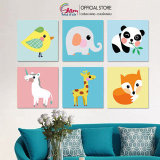 Tranh tự tô màu số hoá DIY cho trẻ em trên 6 tuổi Bộ tranh động vật mini dễ tô DV2003