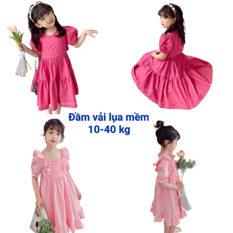 VÁY ĐẦM CÔNG CHÚA BÉ GÁI HAIVANCO VẢI MỀM NHẬP MỀM MẠI THOÁNG MÁT bé 10 đến 40 kg đi học đi chơi đều đẹp