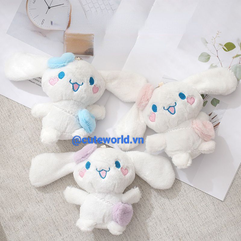 Móc Khoá Chó Bông Cinnamoroll Trái Tim