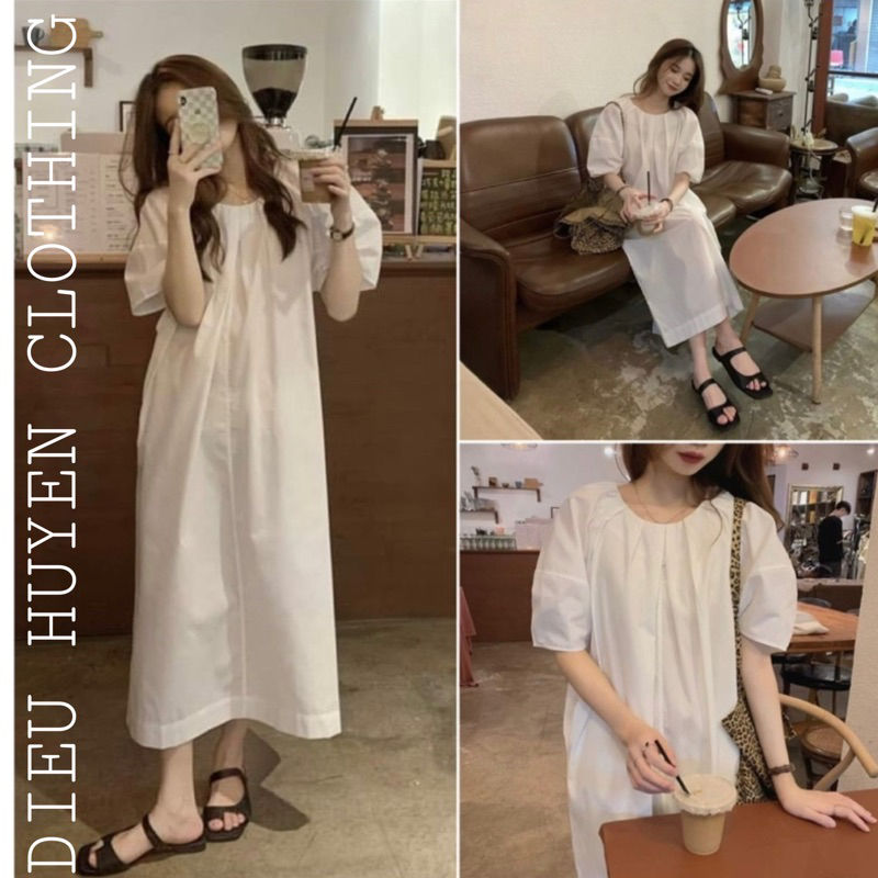 Váy Trắng Basic Cực Xinh Che Mọi Khuyết Điểm Thích Hợp Các Chuyến Du Lịch Retro Vintage Taobao