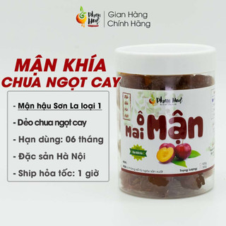 Ô mai xí muội mận khía dẻo xào chua ngọt cay Phan Huệ hộp 100g 300g 500g đặc sản Hà Nội