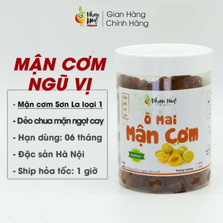 Muội mận cơm dẻo ngũ vị Phan Huệ hộp 100g 300g 500g vị dẻo chua cay mặn ngọt đặc sản Hà Nội