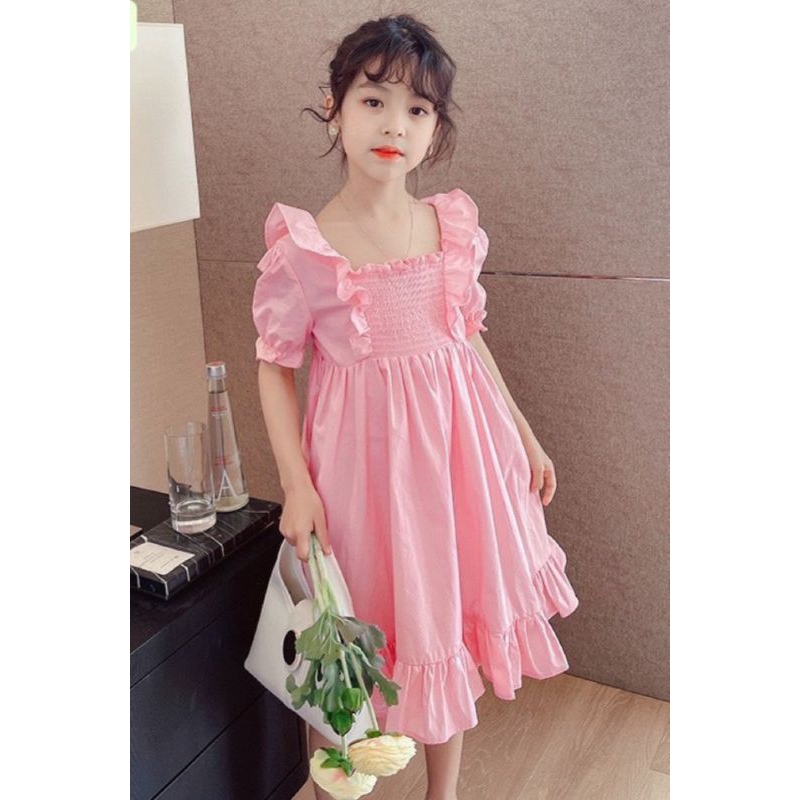 VÁY ĐẦM CÔNG CHÚA BÉ GÁI HAIVANCO VẢI MỀM NHẬP MỀM MẠI THOÁNG MÁT bé 10 đến 40 kg đi học đi chơi đều đẹp