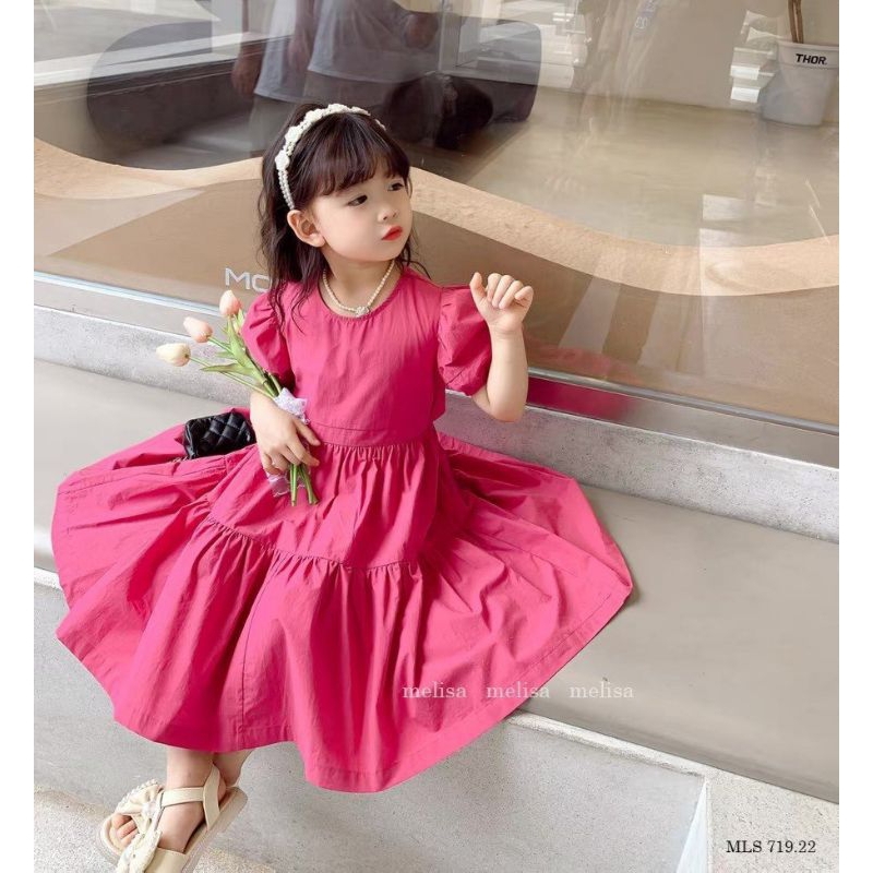 VÁY ĐẦM CÔNG CHÚA BÉ GÁI HAIVANCO VẢI MỀM NHẬP MỀM MẠI THOÁNG MÁT bé 10 đến 40 kg đi học đi chơi đều đẹp