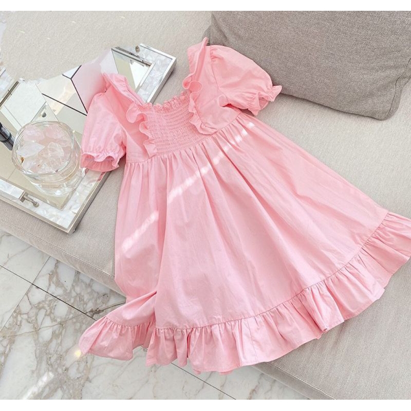 VÁY ĐẦM CÔNG CHÚA BÉ GÁI HAIVANCO VẢI MỀM NHẬP MỀM MẠI THOÁNG MÁT bé 10 đến 40 kg đi học đi chơi đều đẹp