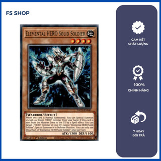 Thẻ bài Yugioh chính hãng Elemental HERO Solid Soldier( Rare)