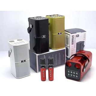 Loa Karaoke Bluetooth Xách Tay,Âm Thanh Siêu Hay.Tặng Kèm 2 Micro Không Dây
