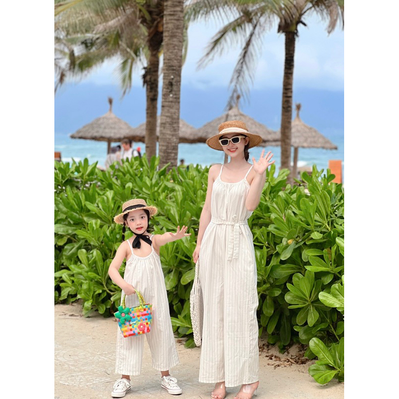 Set đồ đôi mẹ và bé Mick and Milk, Jumsuit cho bé 1,2,3,4,5,6 Tuổi chất thô cotton thoáng mát