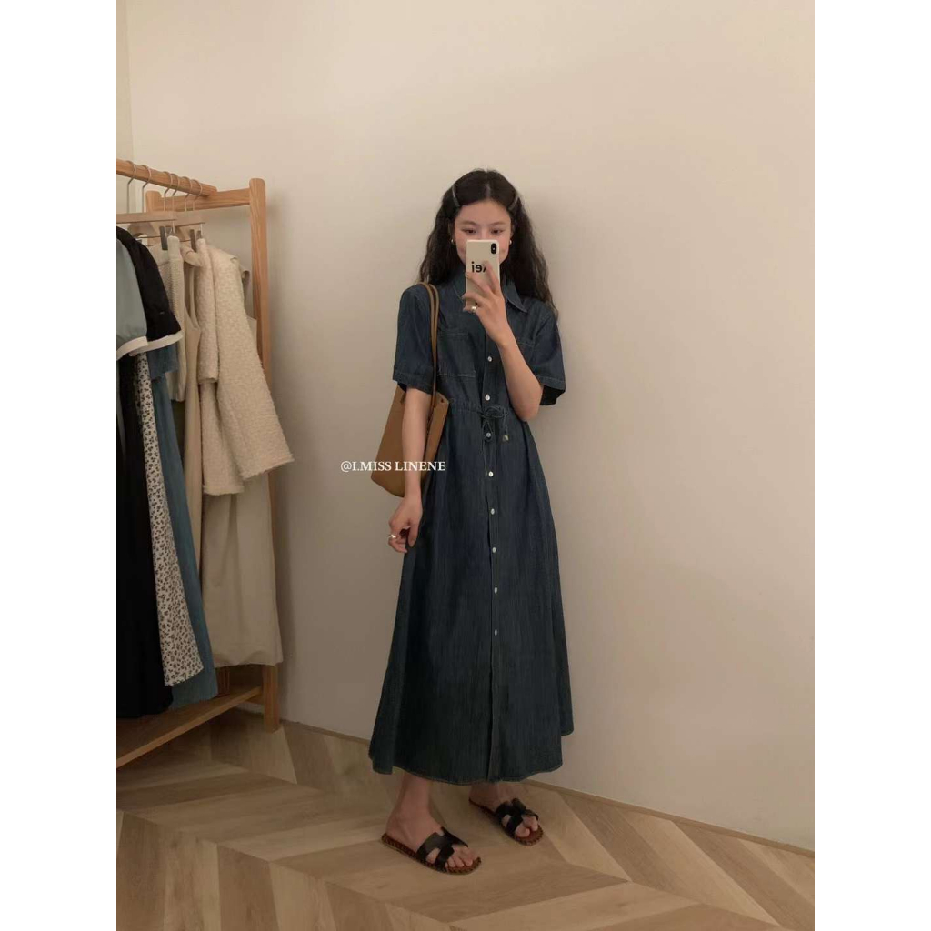 Váy Denim Deepblue cổ đức 80050 I MISS
