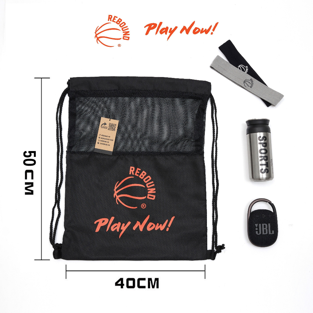 Túi dây rút REBOUND - Play Now! 2 ngăn chống thấm đựng bóng, bình nước, điện thoại, ví, giày, phụ kiện,...