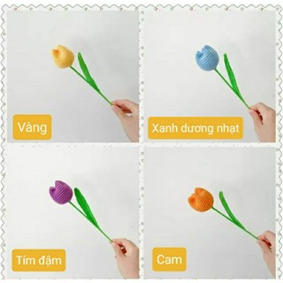 Hoa tulip len handmade