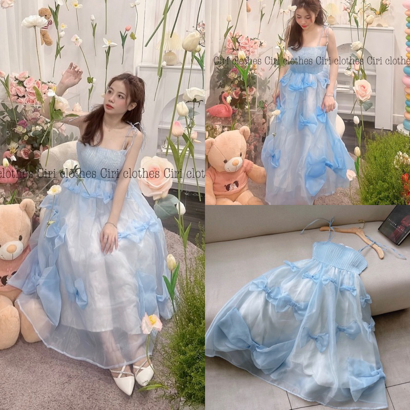 ĐẦM HOA MIDI CUTOUT LƯNG NƠ ĐEN