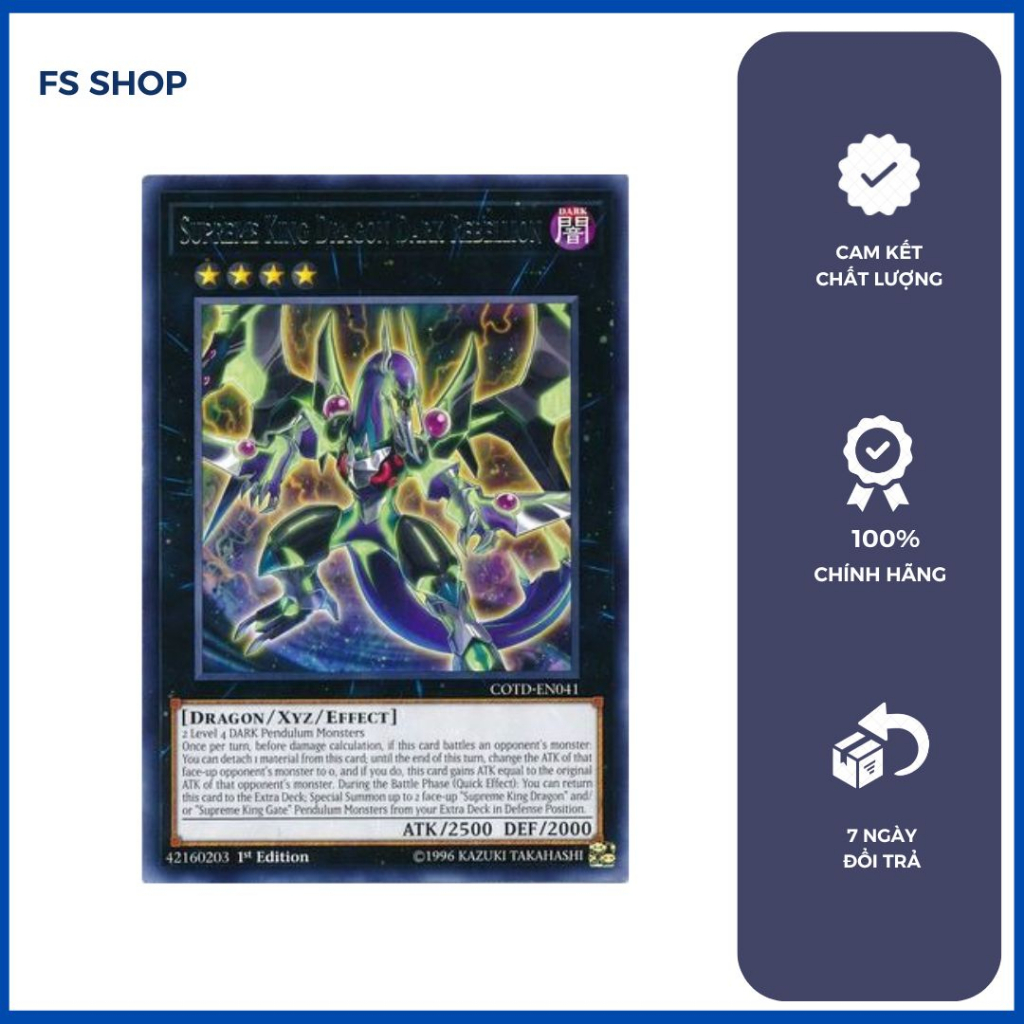 Thẻ bài Yugioh Chính Hãng  Set 4 Rồng Supreme King – Rare