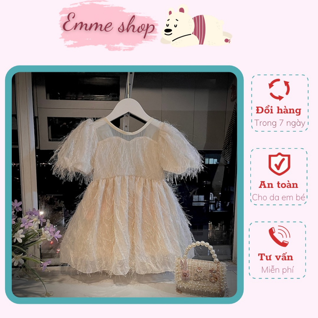 Váy công chúa cho bé , hàng thiết kế 2 lớp xịn đẹp , kiểu sáng tiểu thư sang xịn mịn cao cấp