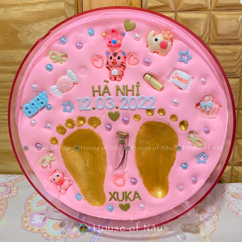 Khung in dấu tay chân kỉ niệm cho bé  - Tặng kèm chữ tên và ngày sinh