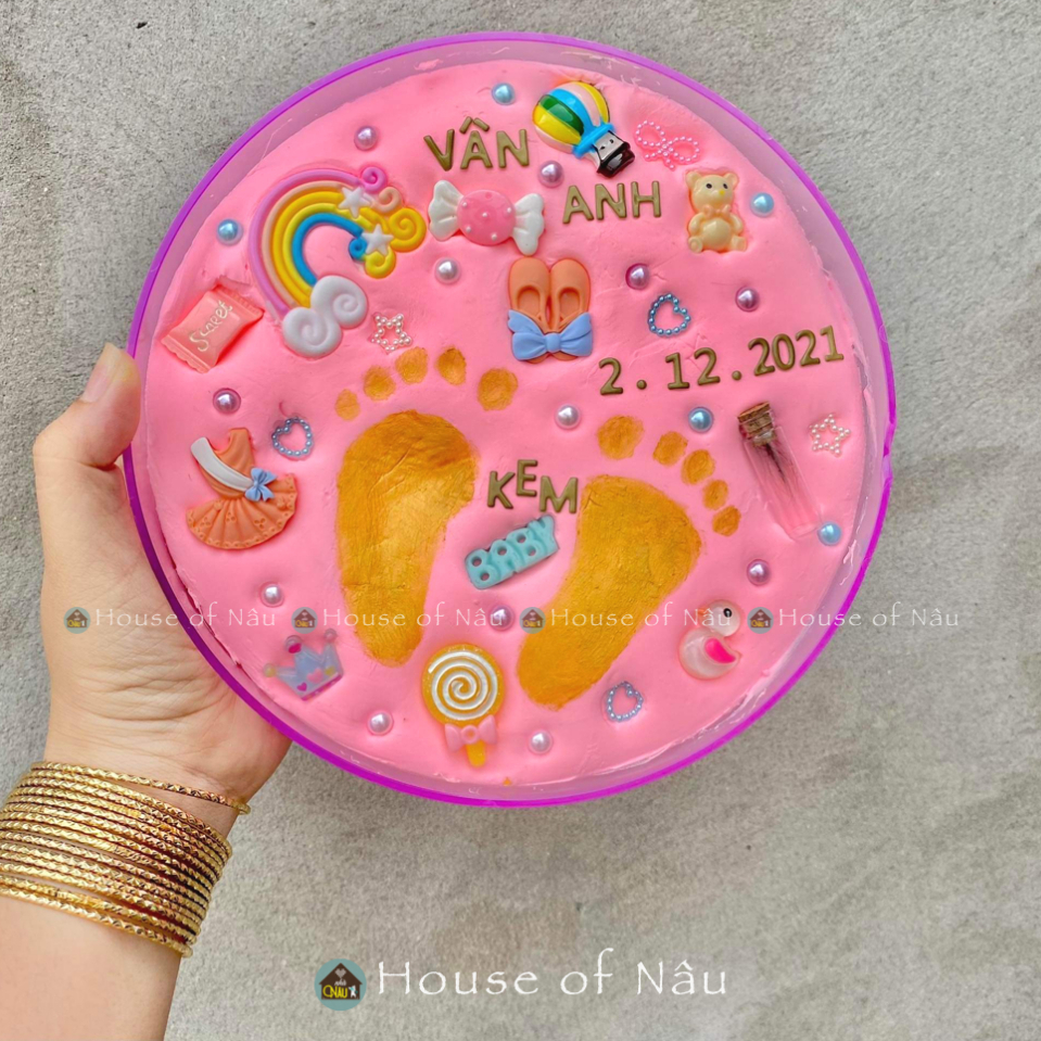 Khung in dấu tay chân kỉ niệm cho bé  - Tặng kèm chữ tên và ngày sinh