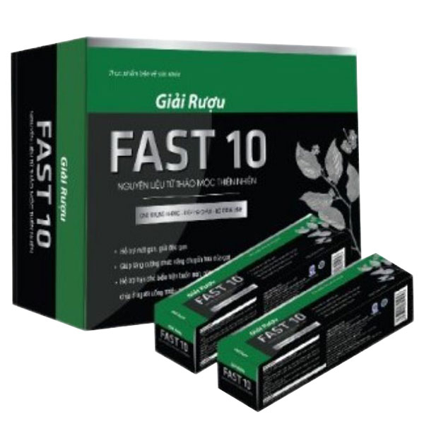 Giải rượu Fast 10 hỗ trợ mát gan, giải độc gan (hộp 24 gói 10ml)