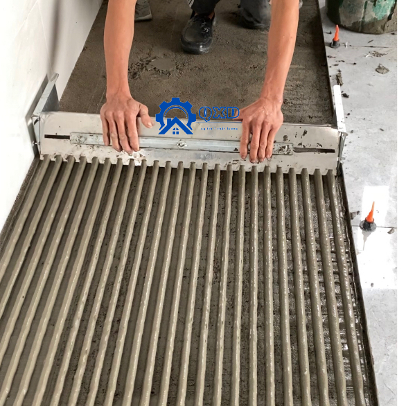 MÁNG KÉO RĂNG CƯA TẠO RÃNH LÁT GẠCH NỀN LÀM BẰNG INOX 304, TĂNG GIẢM ĐƯỢC TỪ 60CM ĐẾN 1M VÀ CÓ THỂ CHỈNH NGHIÊNG ĐƯỢC