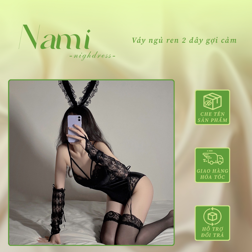 Bộ Đồ Ngủ Cosplay Thỏ Đen - Nami Nightdress - CS01 [CHE TÊN SẢN PHẨM] | BigBuy360 - bigbuy360.vn