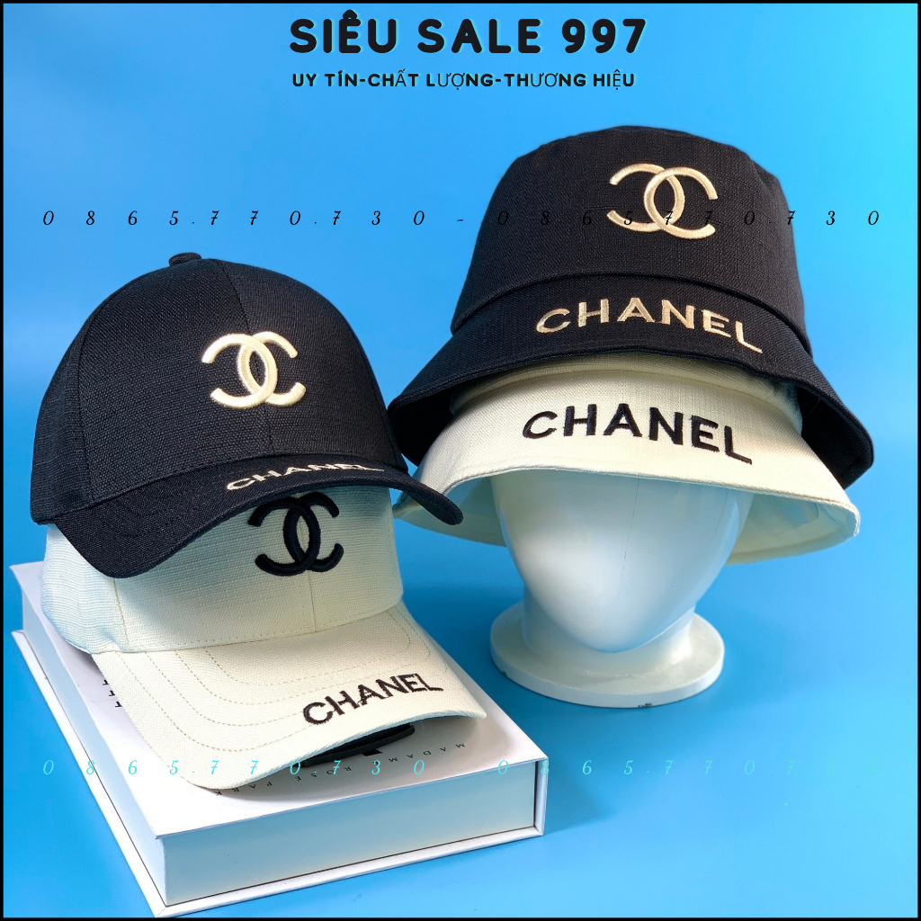 COMBO 1 CẶP 2 CÁI NÓN LOGO CHAANELL CHẤT NỈ XỐP CAO CẤP THỜI TRANG MẪU MỚI