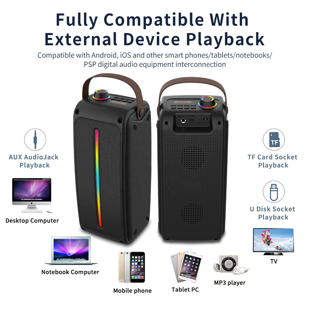 Loa Nghe Nhạc Xách Tay Bluetooth BKK BK87A  Loa Karaoke Di Động Không Dây Mini