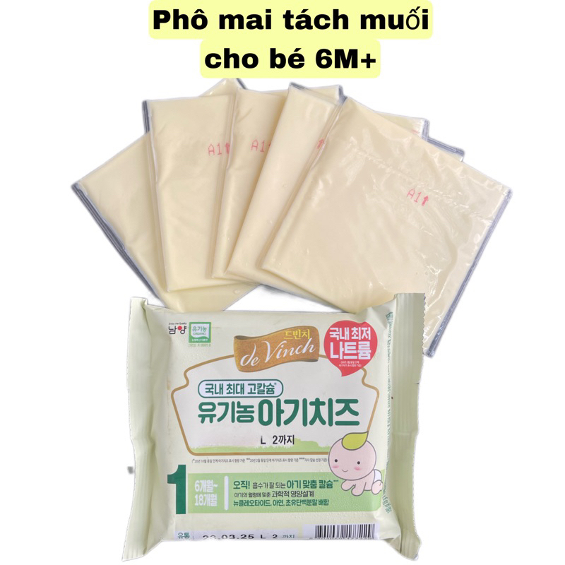 Date:T4/2024 - Phô mai tách muối hữu cơ Hàn Quốc ăn dặm cho bé