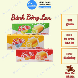 Bánh Bông Lan 💖FREESHIP💖 Bánh Bông lan cuộn Solite 360g (hộp 20 cái)