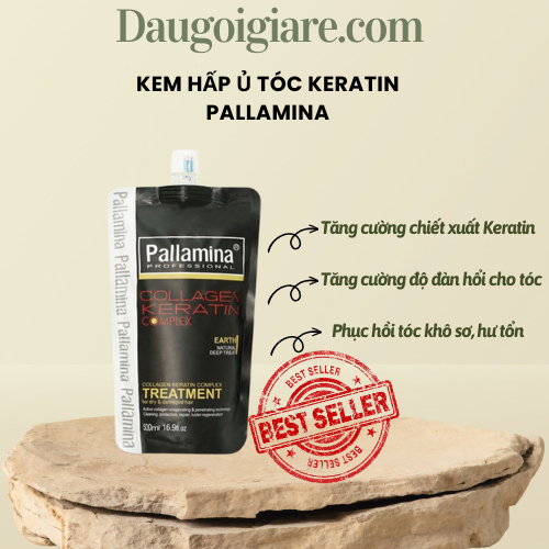 Kem ủ tóc keratin PALLAMINA 500ML phục hồi tóc hư tổn siêu mượt hương nước hoa hàng chuyên dùng cho các salon