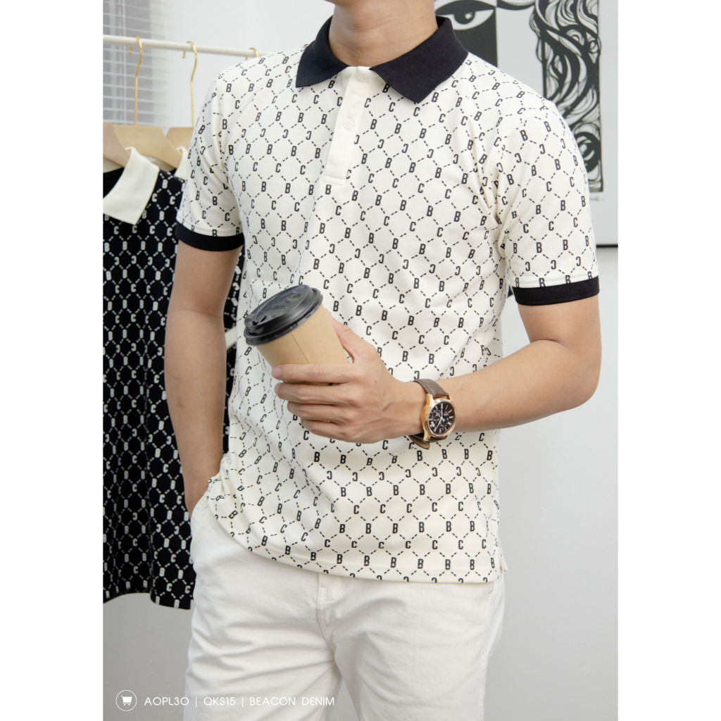 Áo Polo Nam In Chữ B&C 3 Màu Basic BEACON DENIM Mã AOPL30 Sang Trọng, Lịch Sự