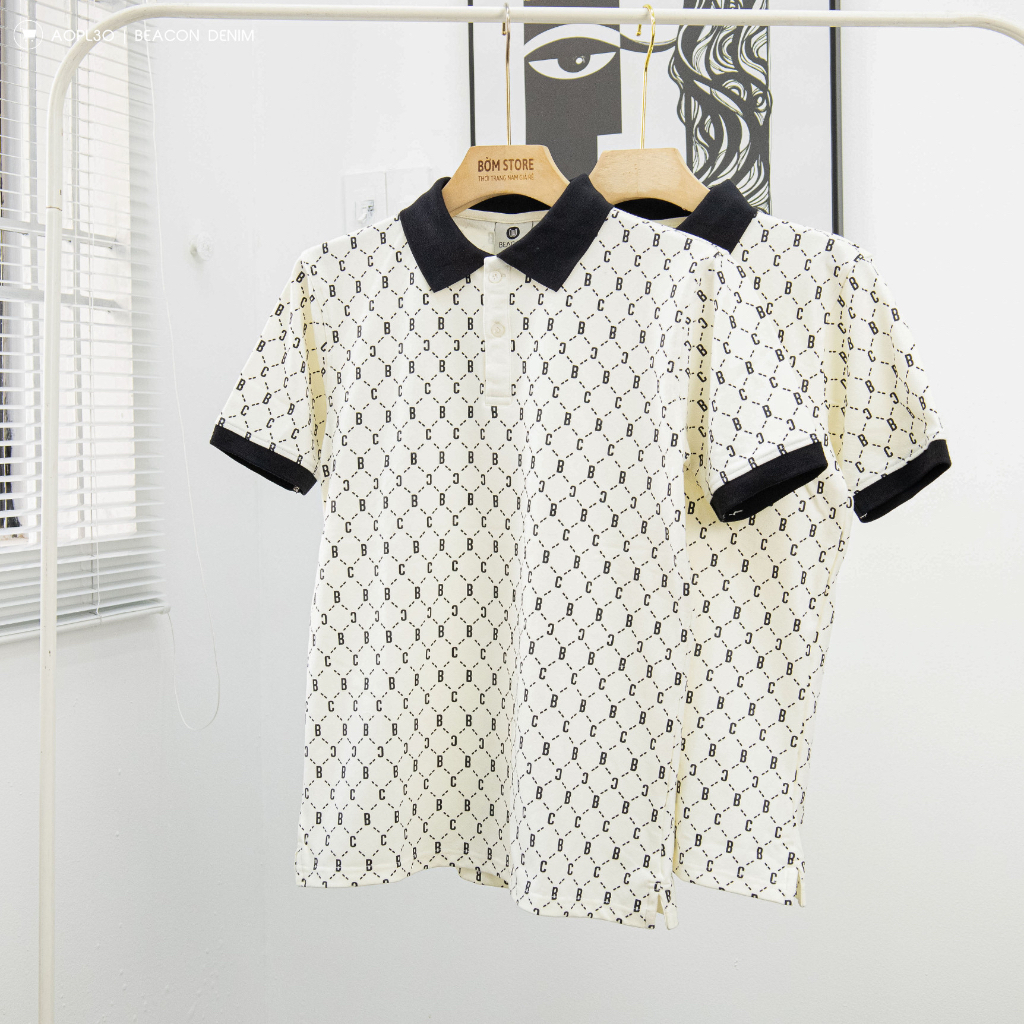 Áo Polo Nam In Chữ B&C 3 Màu Basic BEACON DENIM Mã AOPL30 Sang Trọng, Lịch Sự