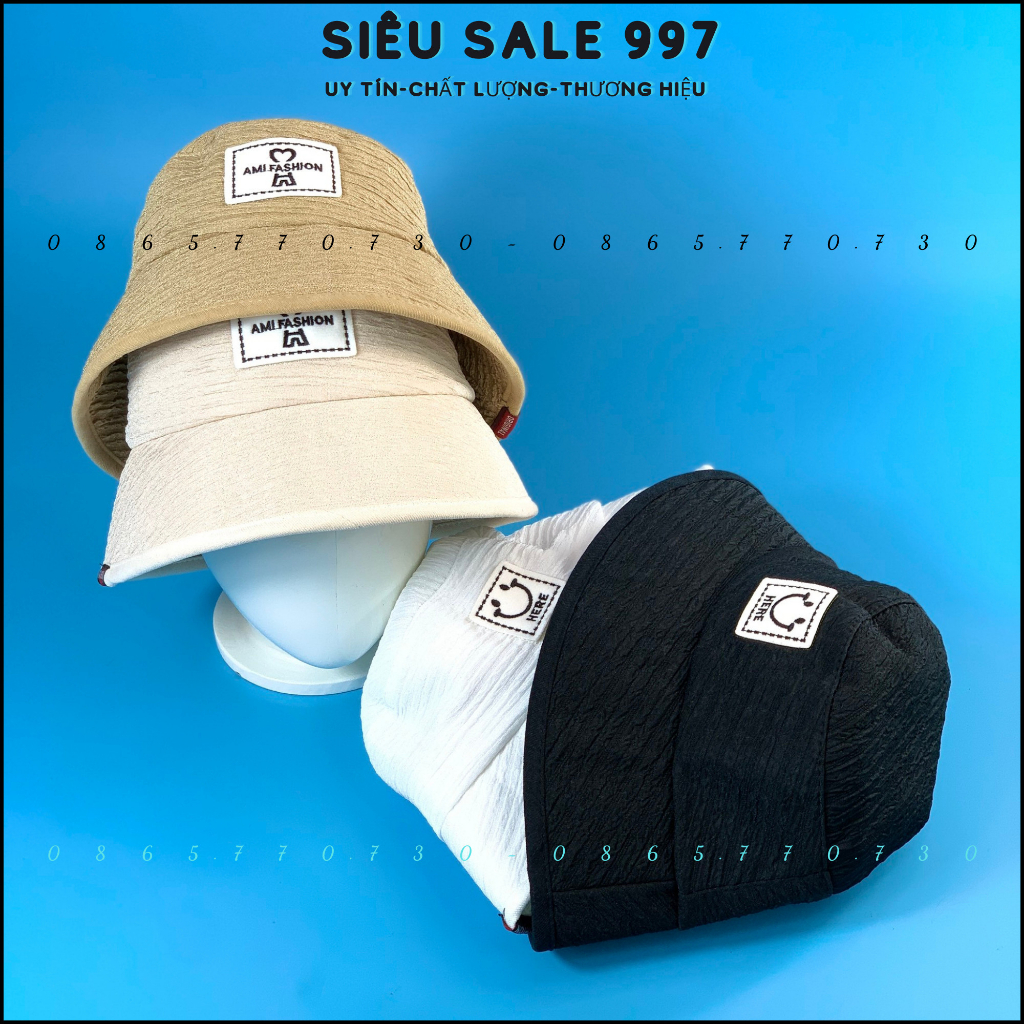 MŨ TAI BÈO HERE PHONG CÁCH CỤP CHẤT VẢI XOĂN NGANG THÊU LOGO VUÔNG THỜI TRANG 4 MÀU CAO CẤP