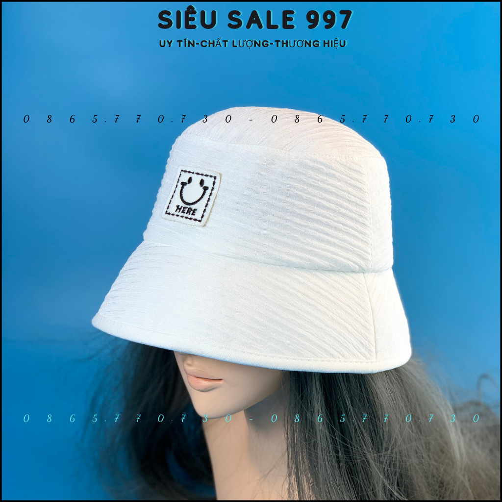 MŨ TAI BÈO HERE PHONG CÁCH CỤP CHẤT VẢI XOĂN NGANG THÊU LOGO VUÔNG THỜI TRANG 4 MÀU CAO CẤP