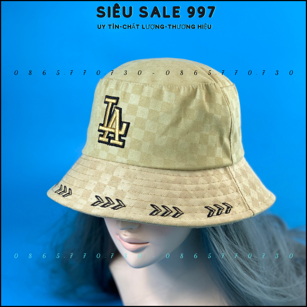 MŨ BUCKET L.A HỌA TIẾT CA RÔ FORM CỤP THÊU MŨI TÊN THỜI TRANG NHIỀU MÀU CAO CẤP