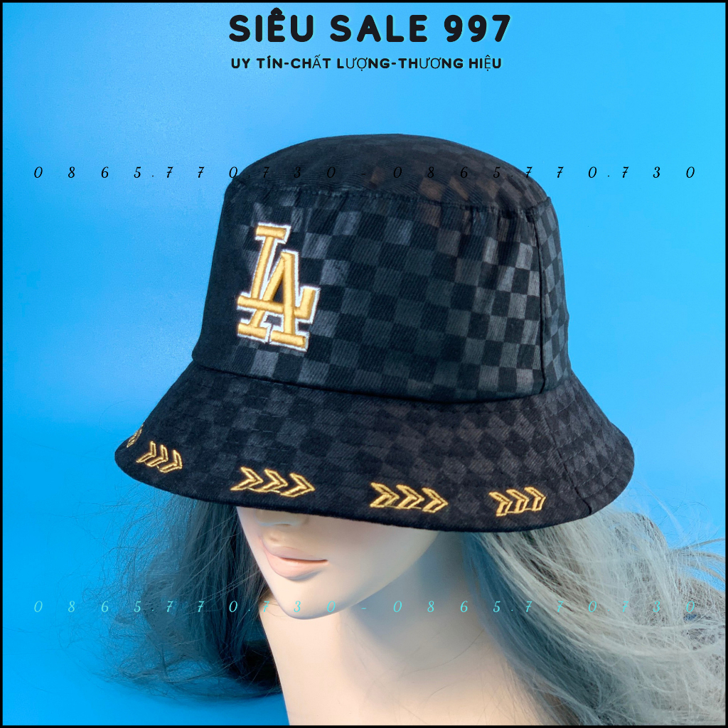 MŨ BUCKET L.A HỌA TIẾT CA RÔ FORM CỤP THÊU MŨI TÊN THỜI TRANG NHIỀU MÀU CAO CẤP