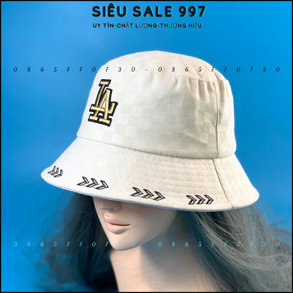 MŨ BUCKET L.A HỌA TIẾT CA RÔ FORM CỤP THÊU MŨI TÊN THỜI TRANG NHIỀU MÀU CAO CẤP