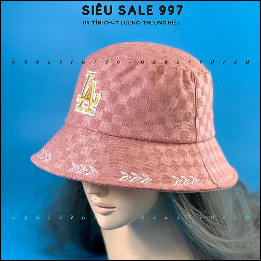 MŨ BUCKET L.A HỌA TIẾT CA RÔ FORM CỤP THÊU MŨI TÊN THỜI TRANG NHIỀU MÀU CAO CẤP