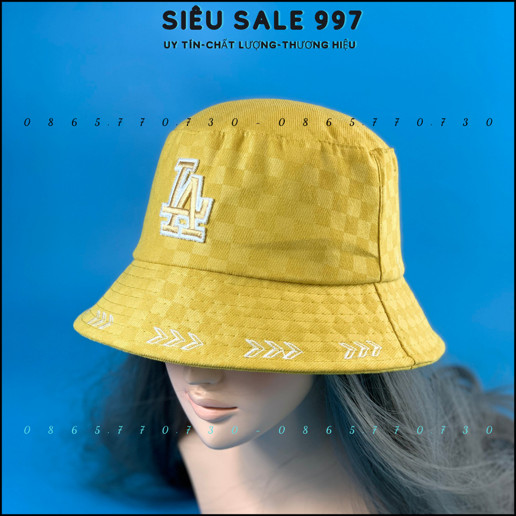MŨ BUCKET L.A HỌA TIẾT CA RÔ FORM CỤP THÊU MŨI TÊN THỜI TRANG NHIỀU MÀU CAO CẤP