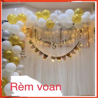 Rèm vải voan,vải voan trang trí sinh nhật  kèm ảnh thật kt 2x1,7m