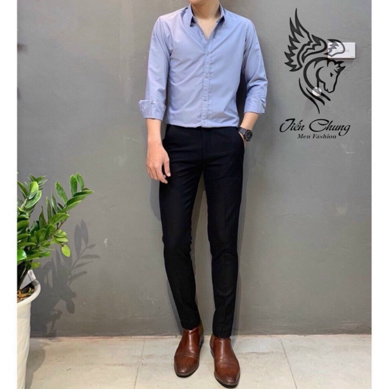 Quần Âu Nam Trẻ Trung, Quần Tây Âu Nam cạp chun ẩn co giãn công sở cao cấp, Quần tây kiểu hàn quốc dáng slimfit