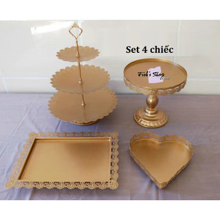 Khay đựng bánh sinh nhật, điểm tâm set 3 4 cổ điển