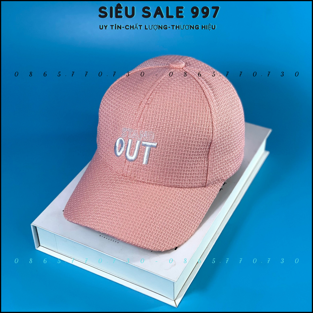 MŨ LƯỠI TRAI VẢI NỈ XOĂN THÊU CHỮ STAND OUT NHIỀU MÀU THỜI TRANG CAO CẤP RẺ DẸP